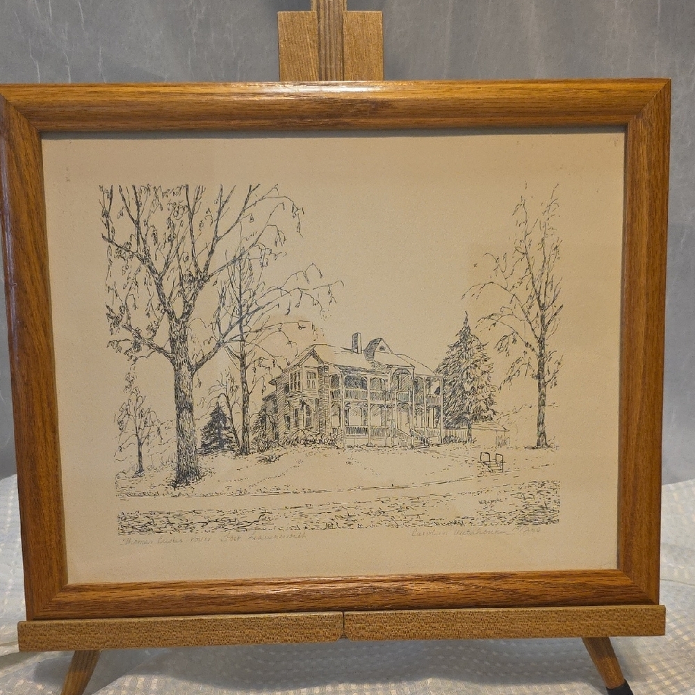 LIMITED EDITION  Framed House Sketch Art - Carolyn Witschonke 17 /250 - Picture 8 of 10